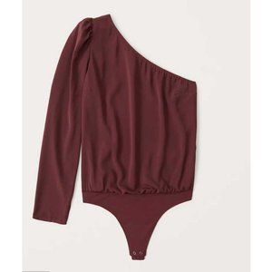 Abercrombie & Fitch One Shoulder Bodysuit in Burgundy S